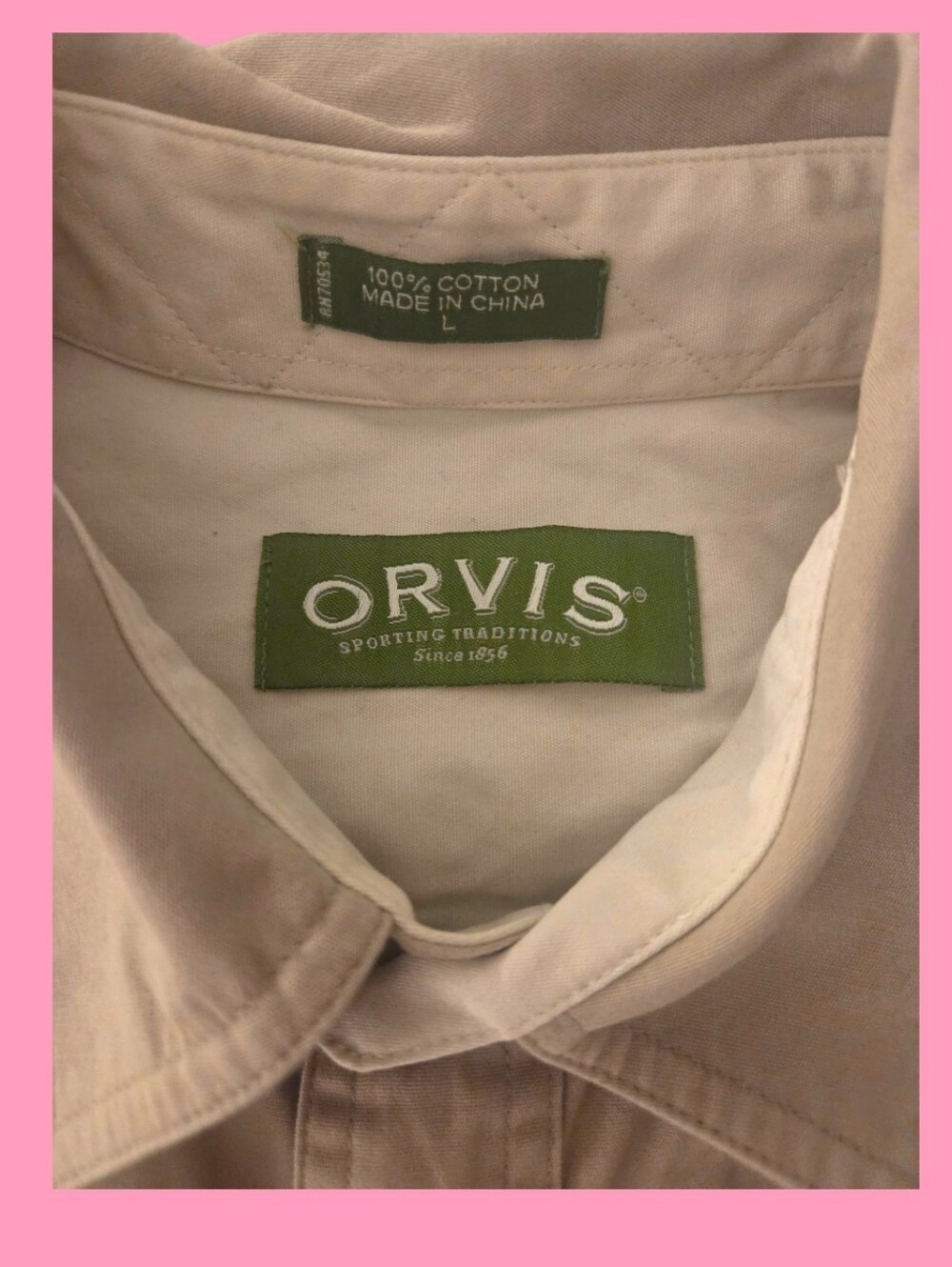 Orvis Khaki Long-Sleeve Button-Down Shirt - Picture 2 of 3